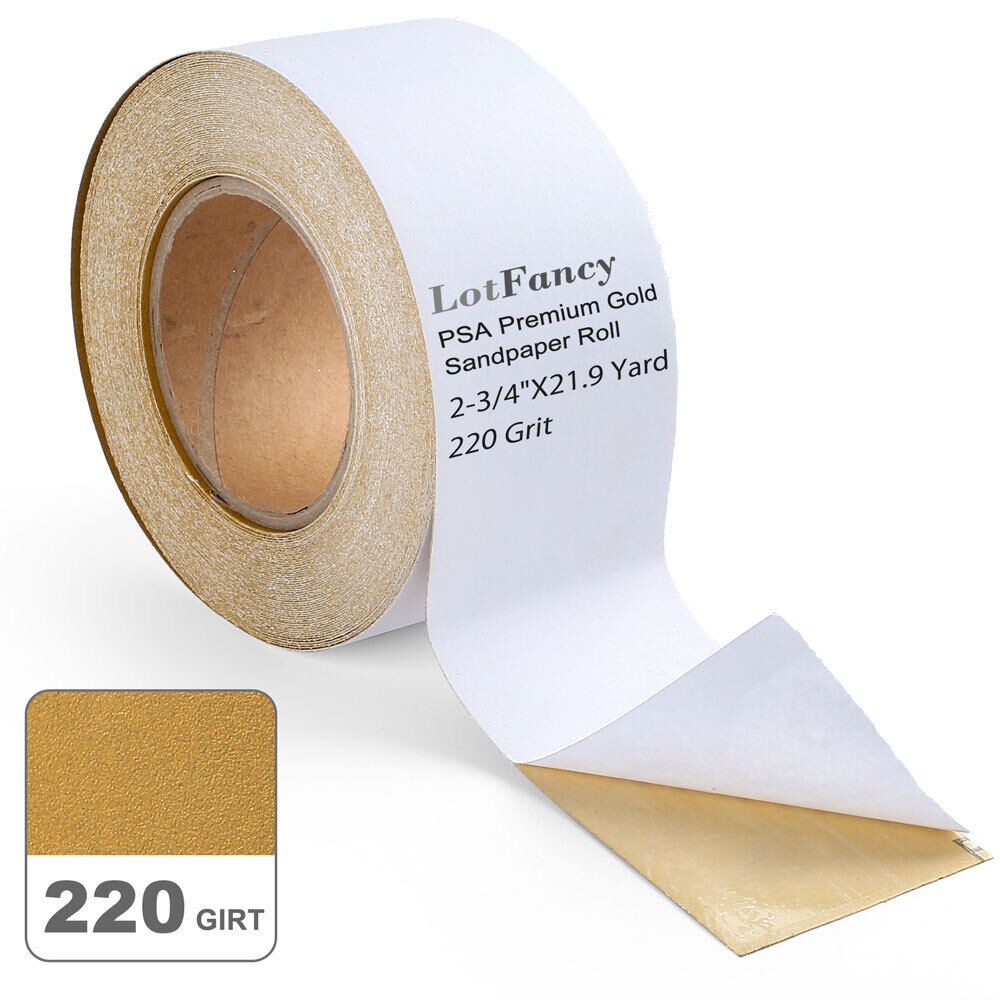 Sticky Back Sandpaper Roll 2-3/4" x22yds PSA 60 80 120 180 220 320 400 600 Grit