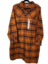 Duluth Women's Folklore Long Sleeve Flannel Duster Cider Navy 3x Nwt Fall Cozy