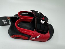 And1 Toddler Adjustable Sandals SZ 7/8 NWT Red Black Sling Back
