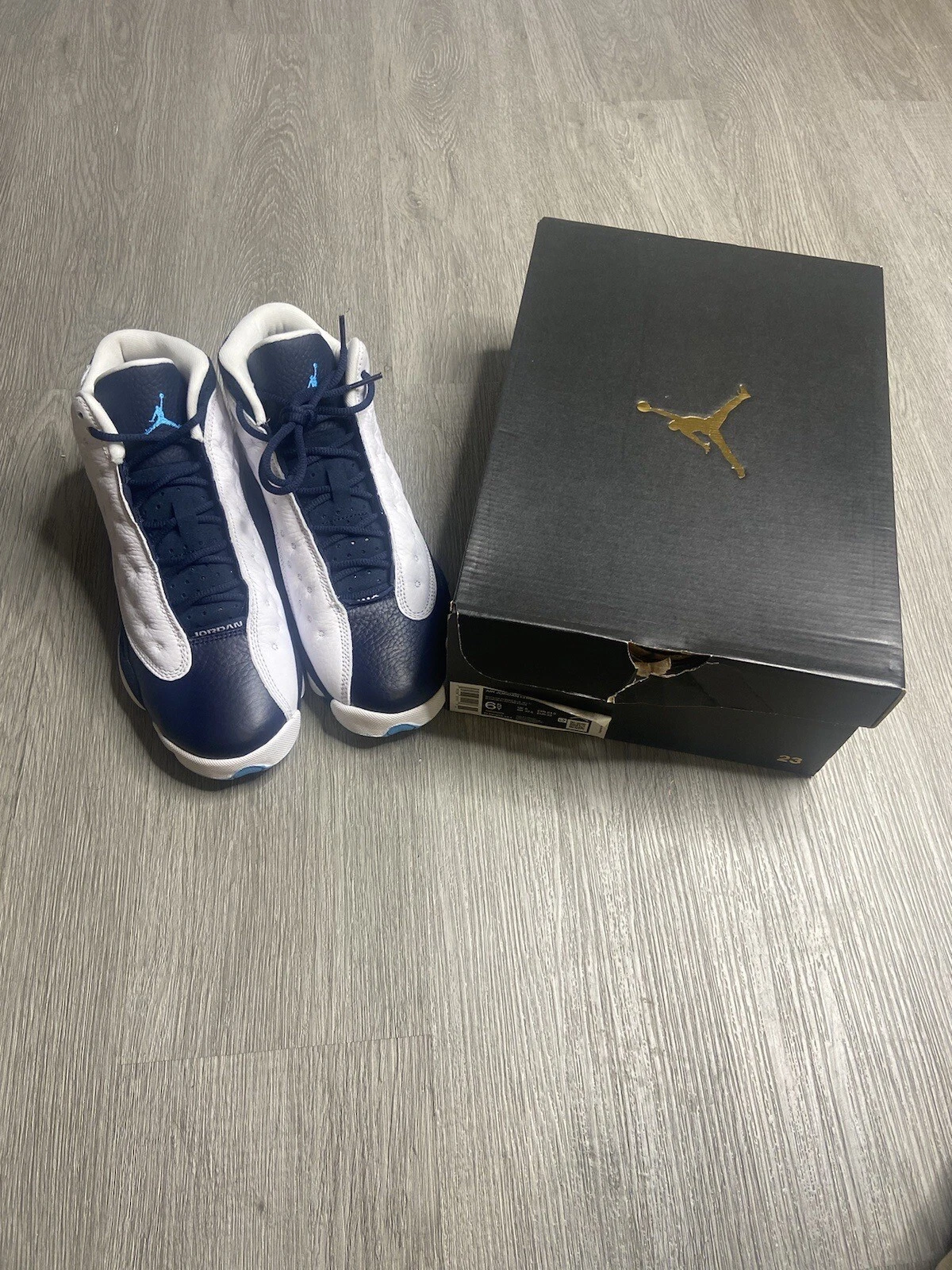Scarpa unisex Air Jordan 13 Retro Obsidian GS taglia 6 5 anni blu bianco DJ3003 144