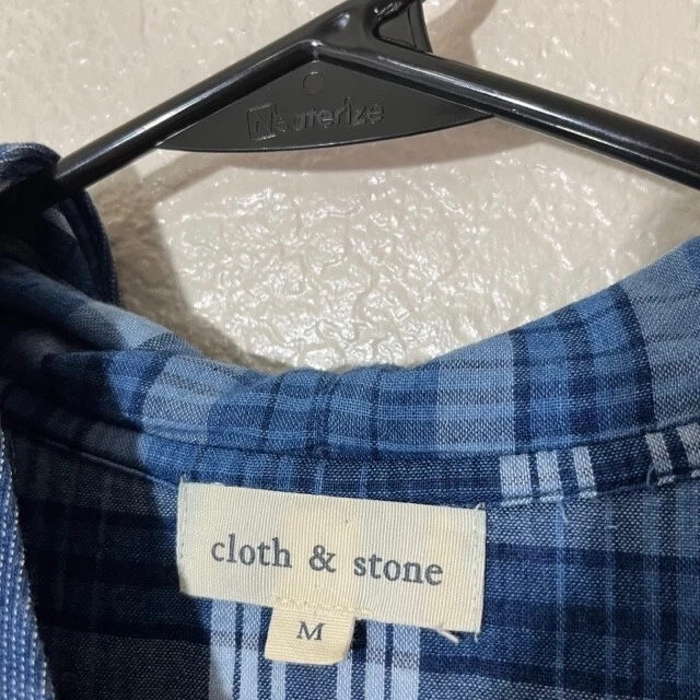 Cloth and Stone Hoodie Womens Medium Chambray Tie Neck Shirt Anthropologie - Изображение 3 из 4