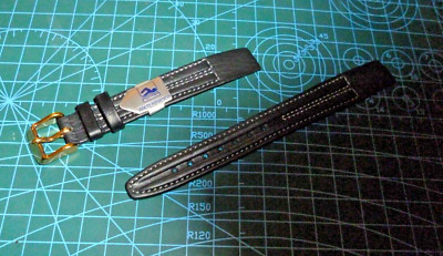 MEN'S HIRSCH BLACK 16mm OPEN ENDED WATERPROOF WATCH STRAP ONLY £27.99
