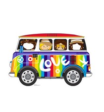 HIPPIE BUS STAND-IN CARDBOARD CUTOUT Standup Standee Standin Child-Size F/S