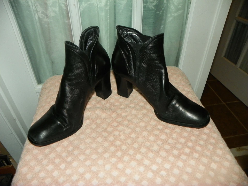 FILIPPO RAPHAEL черный мягкой кожи пятки ботинок женщин 39,5 Италии - Изображение 2 из 4