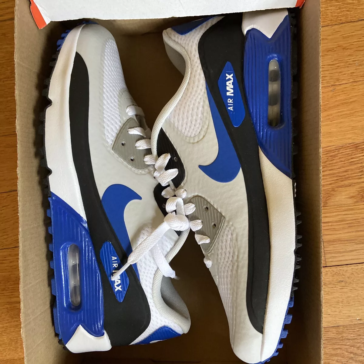 NEW Nike AIR MAX 90 G TB Men s Size 9 W 10.5 GOLF white game royal shoes NO LID