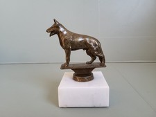 Stara rzeźba- figurka - pies - owczarek - brąz ?