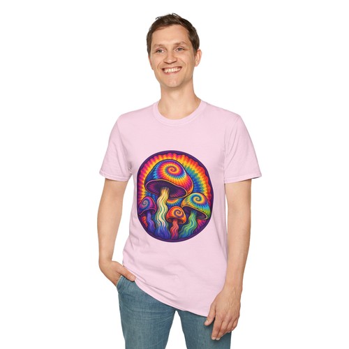 Tie Dye Mushroom Psychedelic Trippy Retro Hippie Natur Unisex Softstyle T-Shirt - Bild 101 von 112