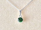 Collier Pendentif En Argent Sterling 925 Tourmaline Verte 8x8 mm Poire Charm