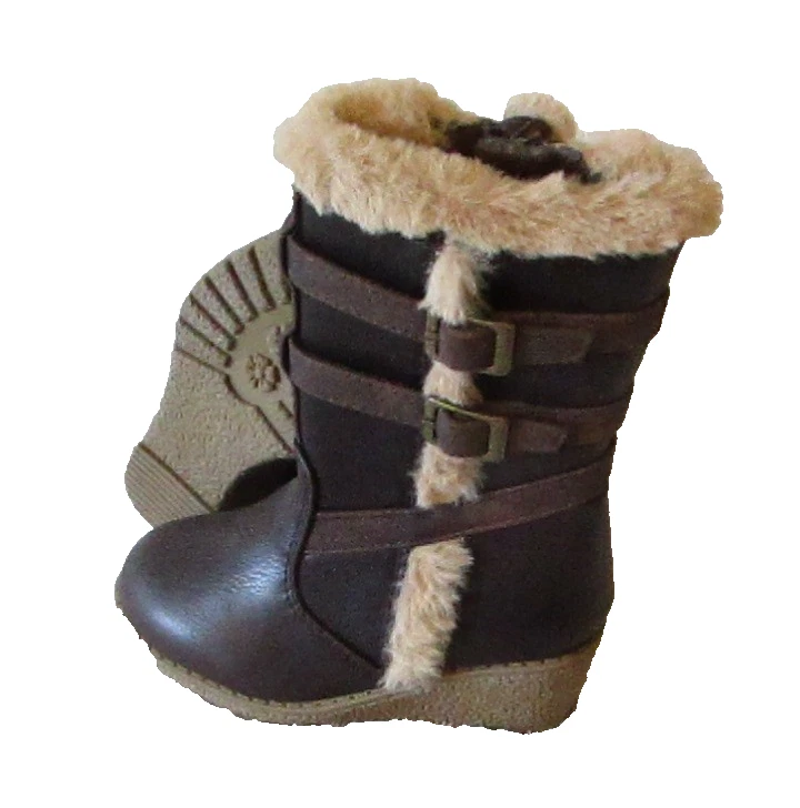 NUEVO Zapatos Rachel Lil Windsor Niñas Pequeñas Botas de Piel Sintética 5 Marrón Precio de venta sugerido por el fabricante $40 Foto 3 de 4