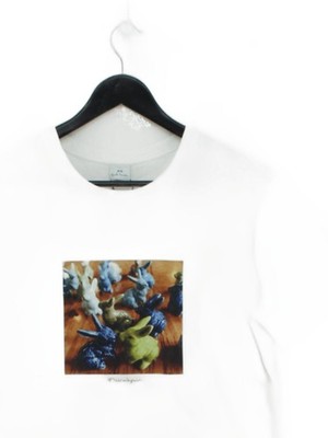 Paul Smith Herren T-Shirt L Weiß Grafik 100% Baumwolle Basic Neu Mit Etikett