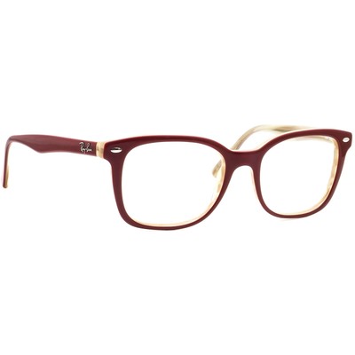 Ray-Ban Eyeglasses RB 5285 5152 Dark Red on Beige Horn Square Frame 53[]19 145