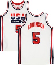 David Robinson Spurs Signed Mitchell & Ness 1992 USA Authentic Jersey w/Insc