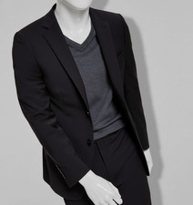  450 Calvin Klein Men's Black Skinny-Fit Stretch Suit Sport Coat Jacket Size 38R
