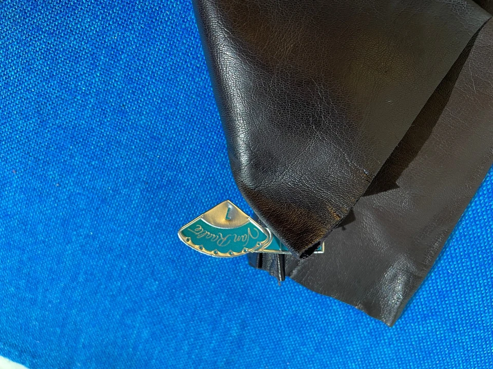 NEW Vintage Van Raalte Black Leather Women's Long Elbow Length Gloves Size 7 - Image 2 of 4