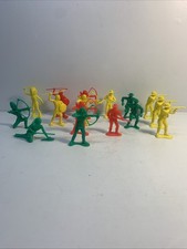 Lot of 16 Cowboys and Indians 3" Assorted Toys Figurines Plastic Color