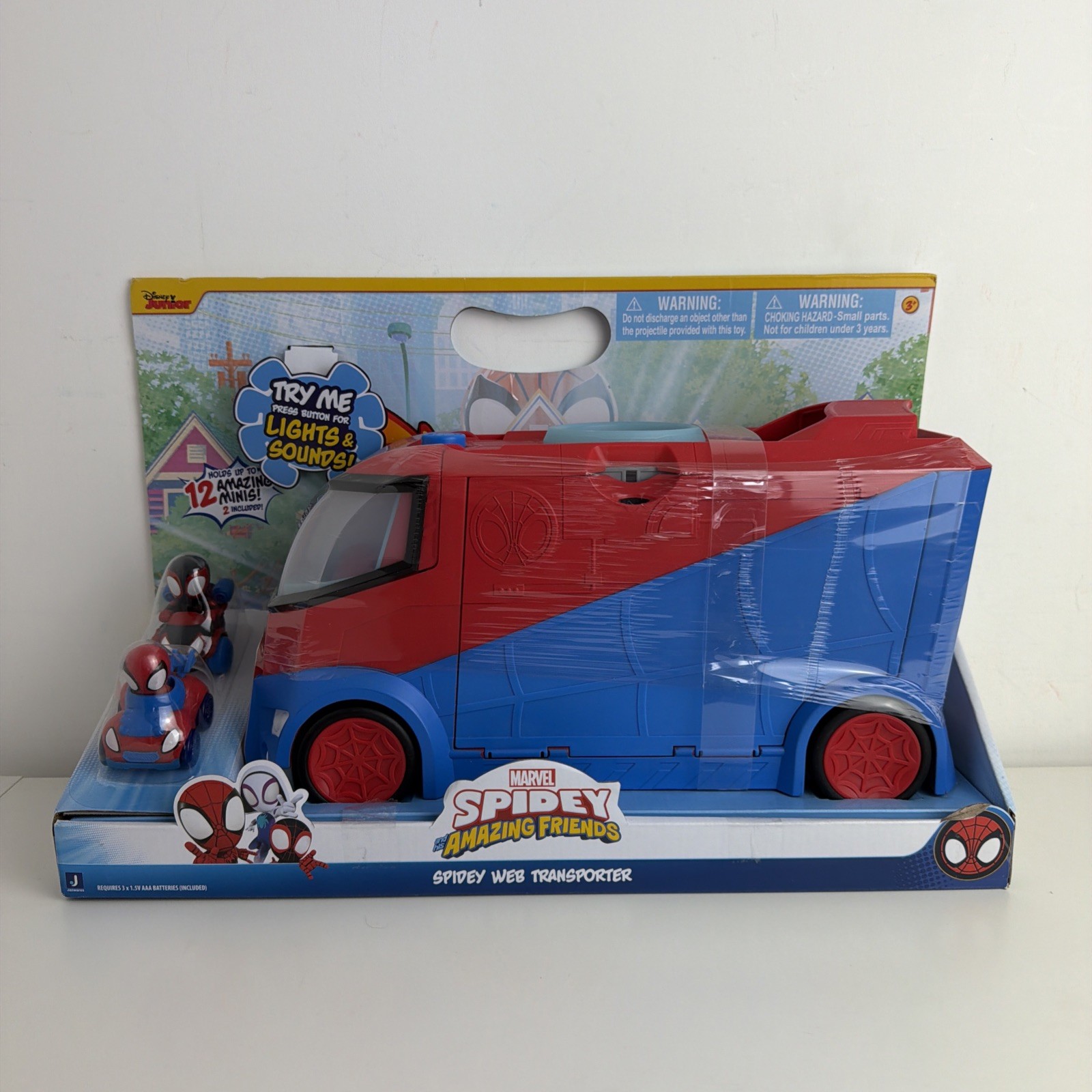 Marvel Spidey and his Amazing Friends Web Transporter Feature Vehicle, Lights &
