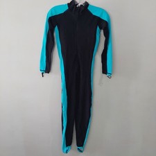 Micosuza Girls Rashguard Swimsuit US Size 12 Small 155/80 Black Blue