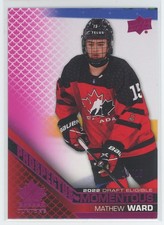 2022-23 UD Team Canada Juniors Mathew Ward PM-18 Prospectus Momentous Pink El...