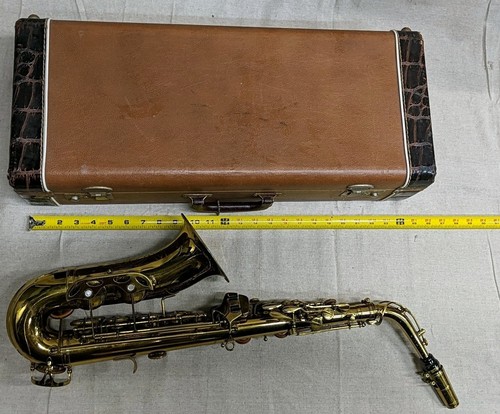 Vintage Italian Andre Bardot Alto Saxophone G9055 with Case & Accessories, Band - Picture 4 of 23