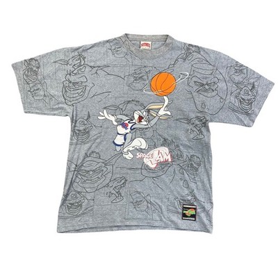 Nutmeg Space Jam T-Shirt Herren Grau Bugs Bunny Grafik 1996 Large