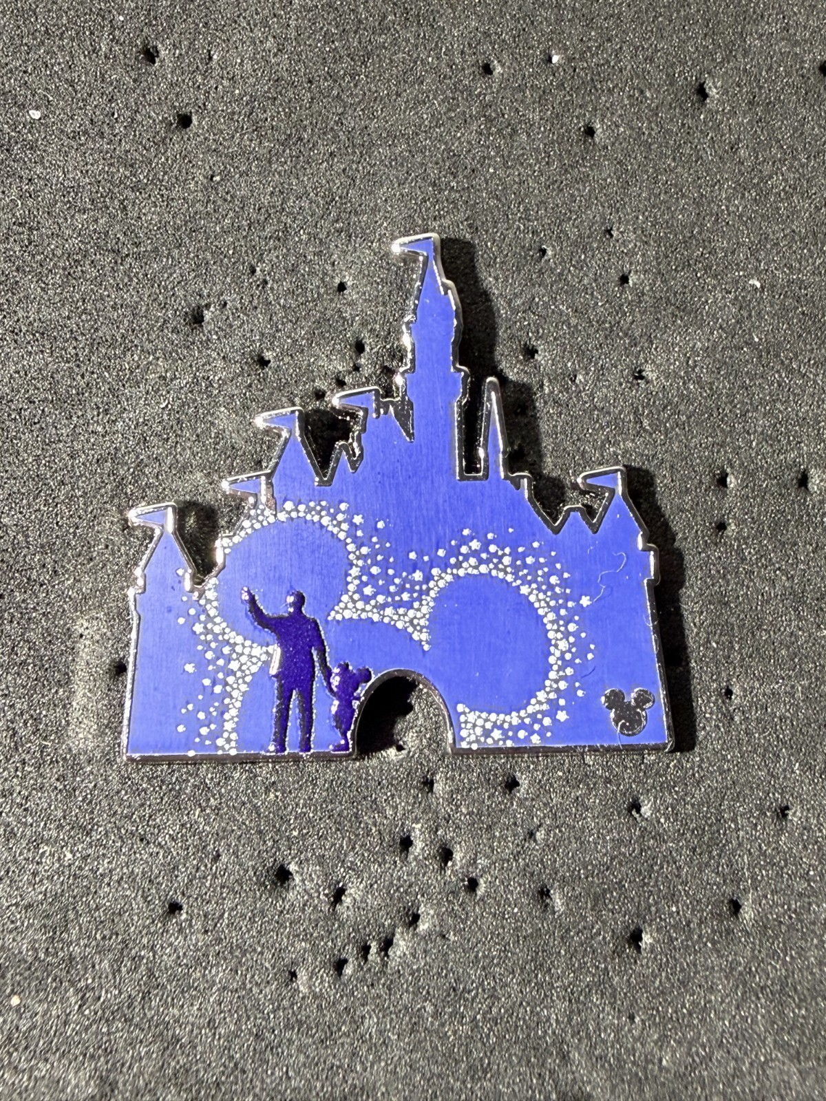 Walt Disney and Mickey Mouse Castle Hidden Mickey Pin 