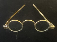 Antique Straight Temple Spectacles Metal Sitting Reading Eyeglasses 1800's Era