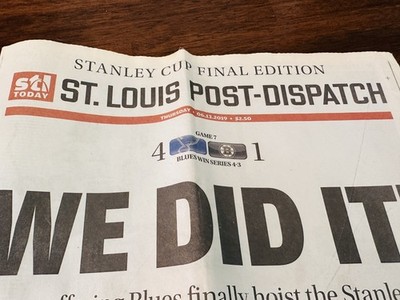 We Did It! St. Louis Blues Stanley Cup Post Dispatch Final Edition June 13 2019