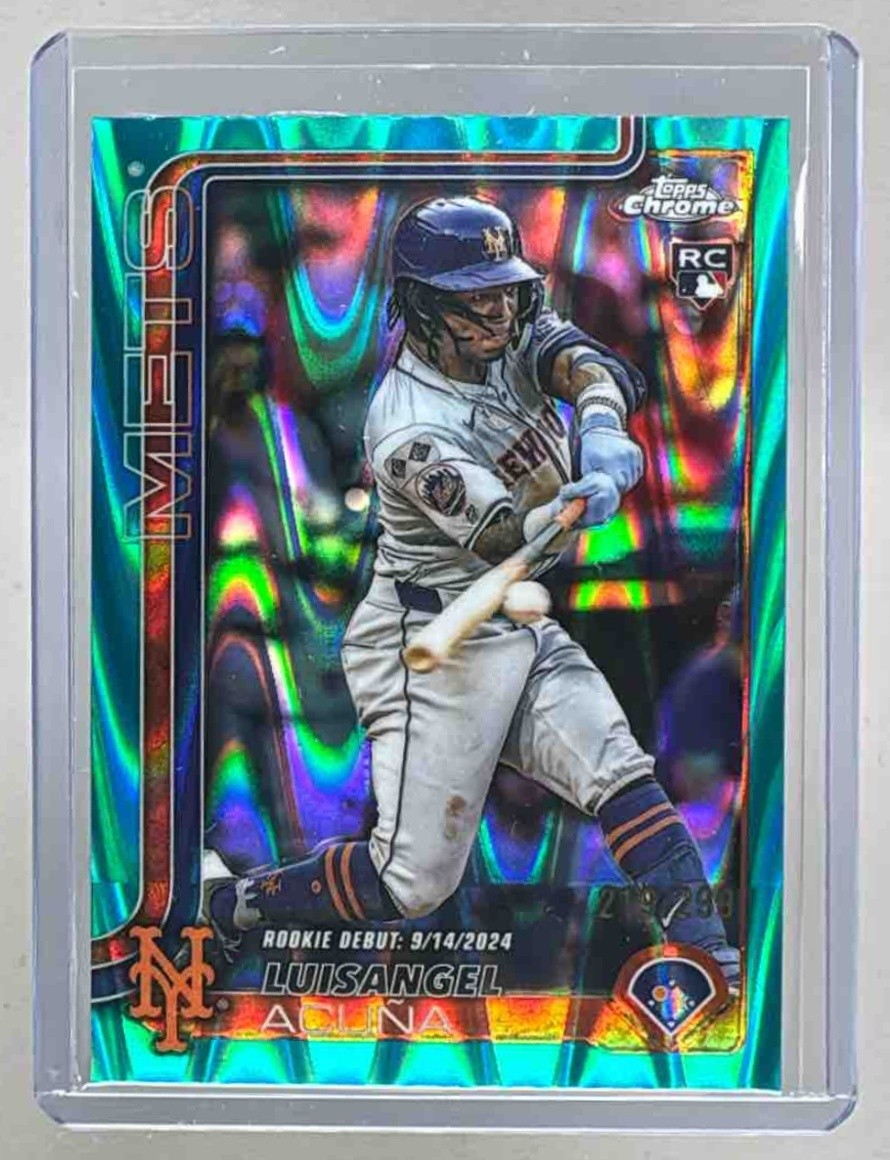 Luisangel Acuna 2025 Topps Chrome Update #USC53 Teal RayWave Refractor RC /299