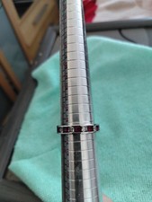 Sterling Silver 925  Natural Ruby And Diamond Eternity Style Ring Size S