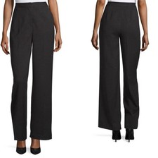 NWT Womens 4 Worthington High Waist Wide Leg Trouser Pants Black Career Wear