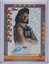 DEVIN CARTER 2024-25 TOPPS FINEST BASKETBALL FINEST ROOKIE AUTO !
