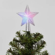 Mini Star Xmas Treetop Lit Tree Topper LED Lights w/ Battery Pack Wondershop