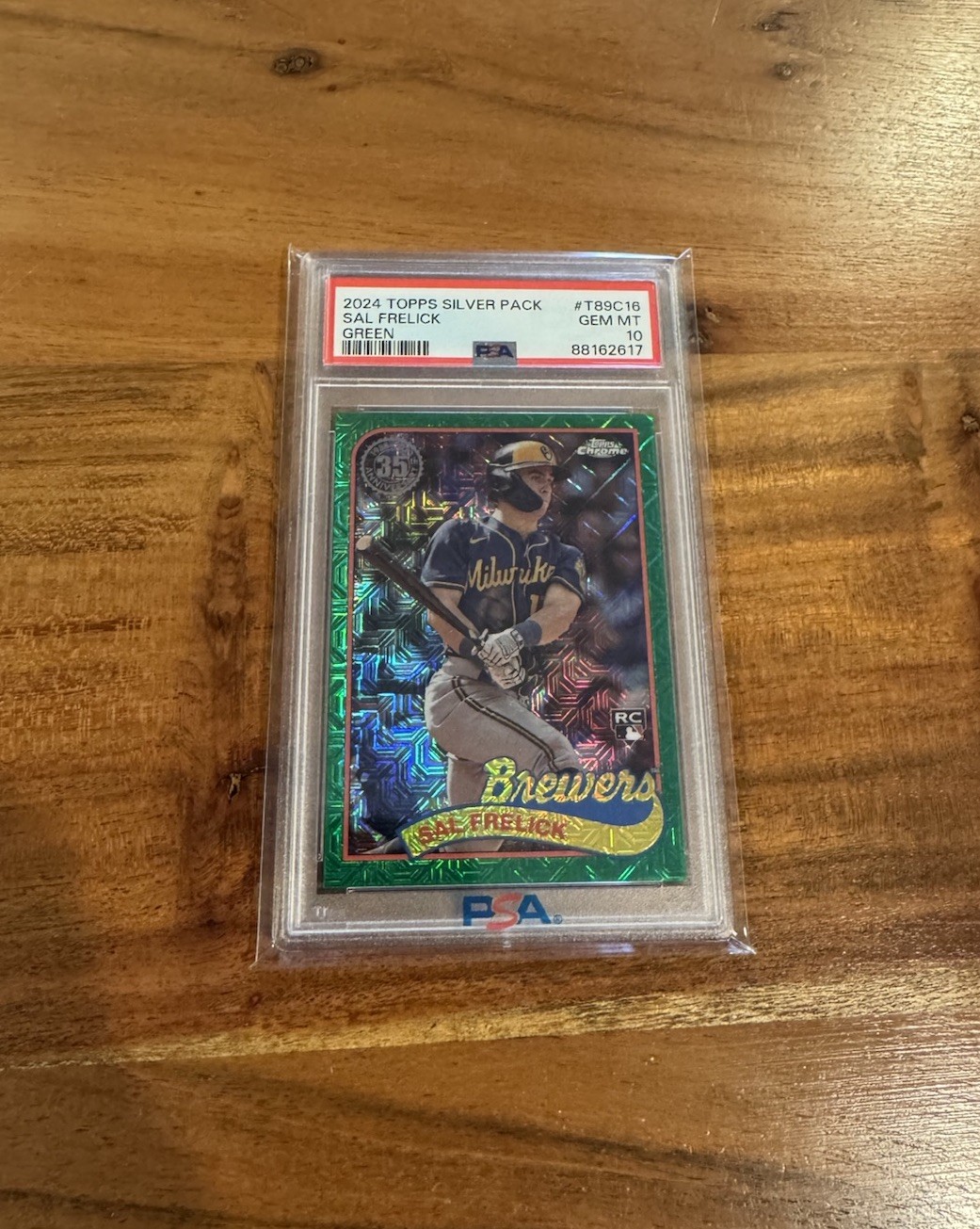 Sal Frelick 2024 Topps Silver Pack Chrome Green Refractor /99 Rookie PSA 10 Gem