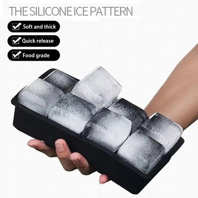Large Silicone Ice Cube Tray Jumbo Square Mold Food Grade BPA Free 6 8 15 Grid