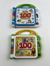 Lot of 2 LEAP FROG Learning Friends 100 Words Book  100 Animals Book TESTED