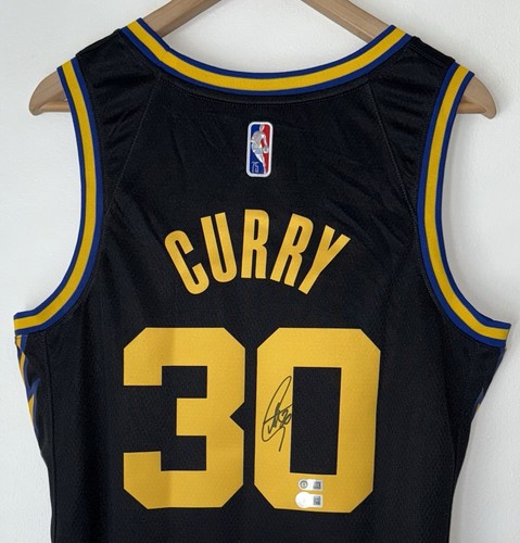 Stephen Curry Signed Warriors Nike NBA 75 "City" Autographed Jersey BAS & USASM