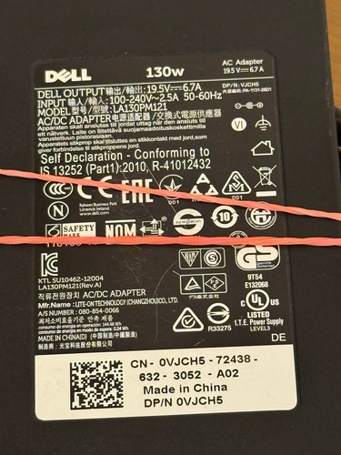 Fuente de alimentación original Dell 130W (modelo: LA130PM121) - 19.5V / 6.7A - Imagen 2 de 2