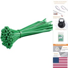 100 Heavy-Duty Nylon Cable Ties - 4 Inches, 11 lb Strength, Self-Locking Green