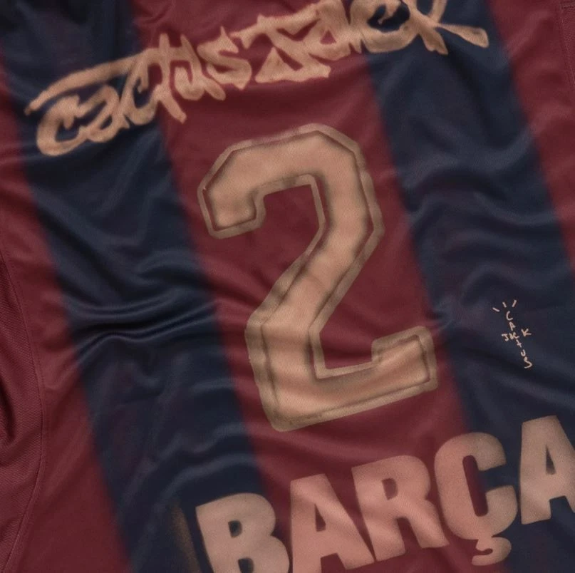 Camiseta FC Barcelona x Travis Scott (Cactus Jack) – Retro Oversize - Talla L - Imagen 4 de 4
