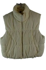 H&M DIVIDED Beige Padded Gilet size S Womens Corduroy Vest Casual Outdoors