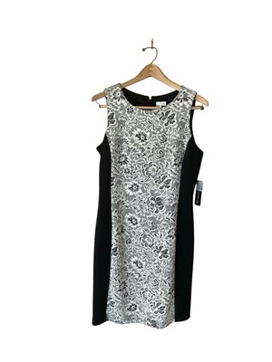 NEW Soho Women Black Cream Sleeveless Dress Sheath Shift Size 12  K4
