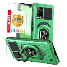 Compatible for BLU View 5 Pro B170D Case, with Tempered Glass Screen Green