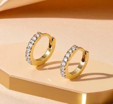 0.50Ct Round Cut Lab Grown Diamond GH/SI Huggie Hoop Earrings 14K Yellow Gold