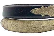 Vintage Tony Lama Black Leather Western Belt Strap 39-35" Size 38 Model 0221L