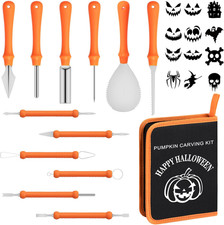 Halloween Pumpkin Carving Kit with 12 Stencils  Bag,Pumpkin Carving Tools
