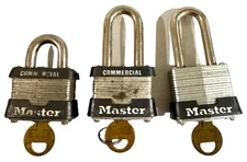 Master Lock Commercial Use Maximum Security - Mixed Lot of 3