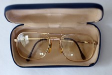 Vintage Luxottica Metal Aviator/Director Glasses Gold Electroplated with case