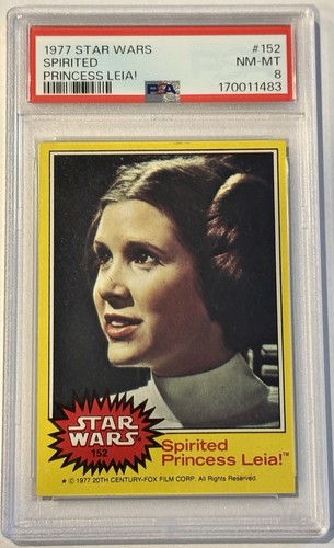 1977 Topps Star Wars #152 Spirited Princess Leia! — PSA 8