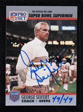 BAS 1990 Pro Super Bowl XXV Silver Anniversary Box Set George Seifert #131 2k2