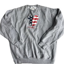 Size XL - Vtg Disney Sweatshirt Mens Gray Patriotic Mickey Mouse CLEAN